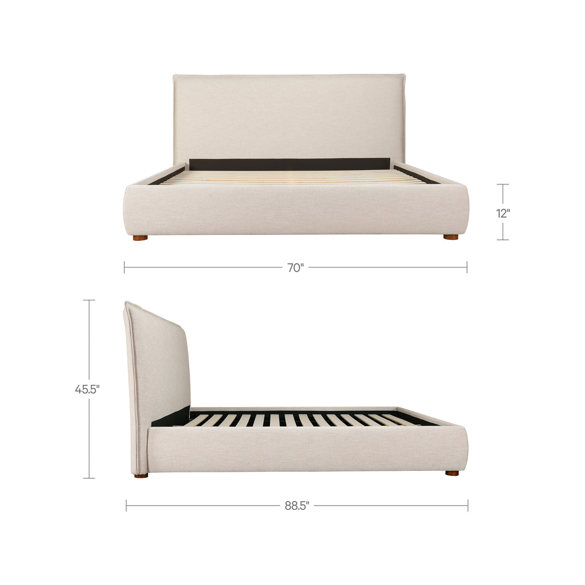 Luzon Bed – 70" Linen-Blend Upholstered Bed (2 Colors) (52)