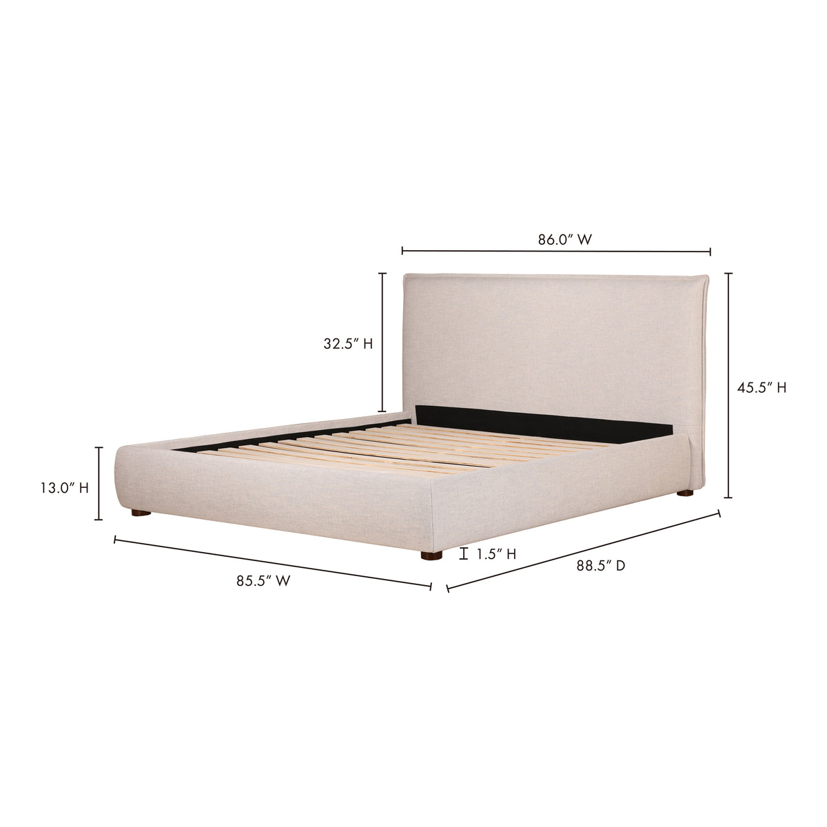 Luzon Bed – 70" Linen-Blend Upholstered Bed (2 Colors) (37)