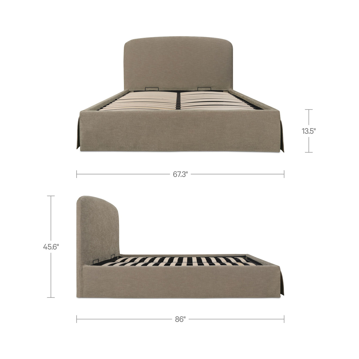 Joan Storage Bed – 86" Upholstered Lift-Up Storage Bed (4 Colors) (46)
