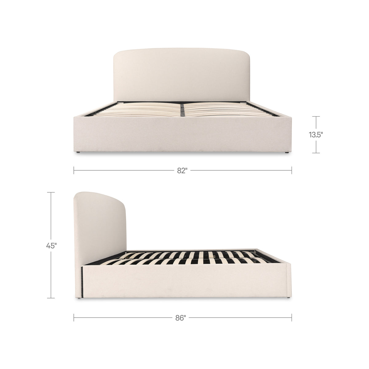 Joan Storage Bed – 86" Upholstered Lift-Up Storage Bed (4 Colors) (30)