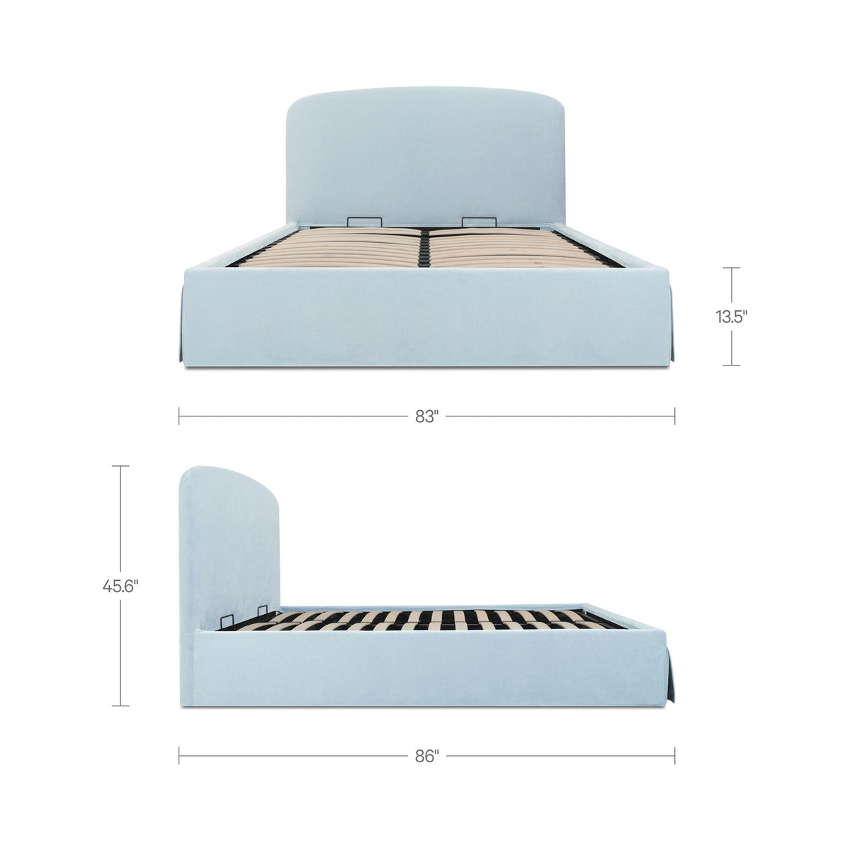Joan Storage Bed – 86" Upholstered Lift-Up Storage Bed (4 Colors) (88)