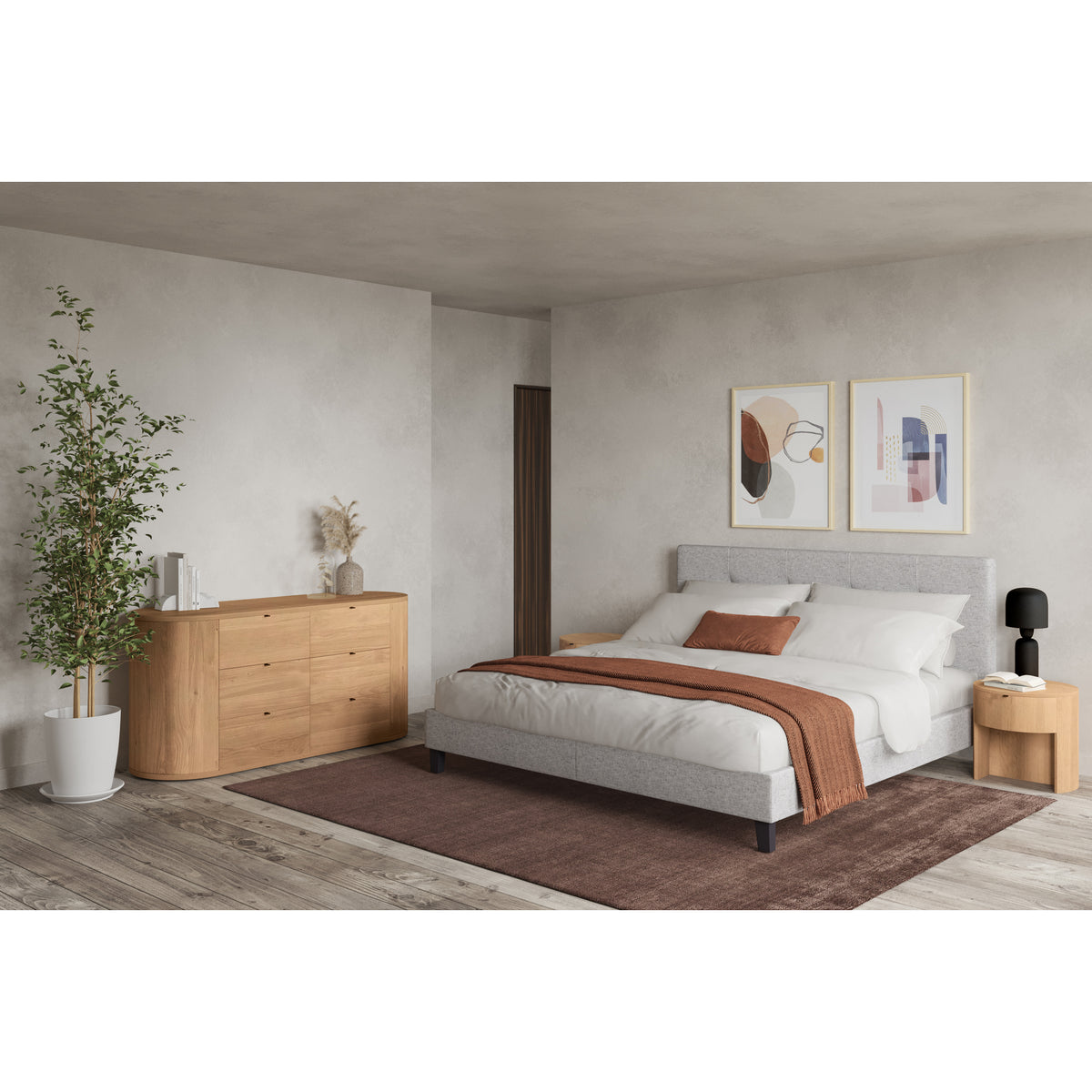 Theo Nightstand – 19" Curved Oak Nightstand (2 Colors) (19)