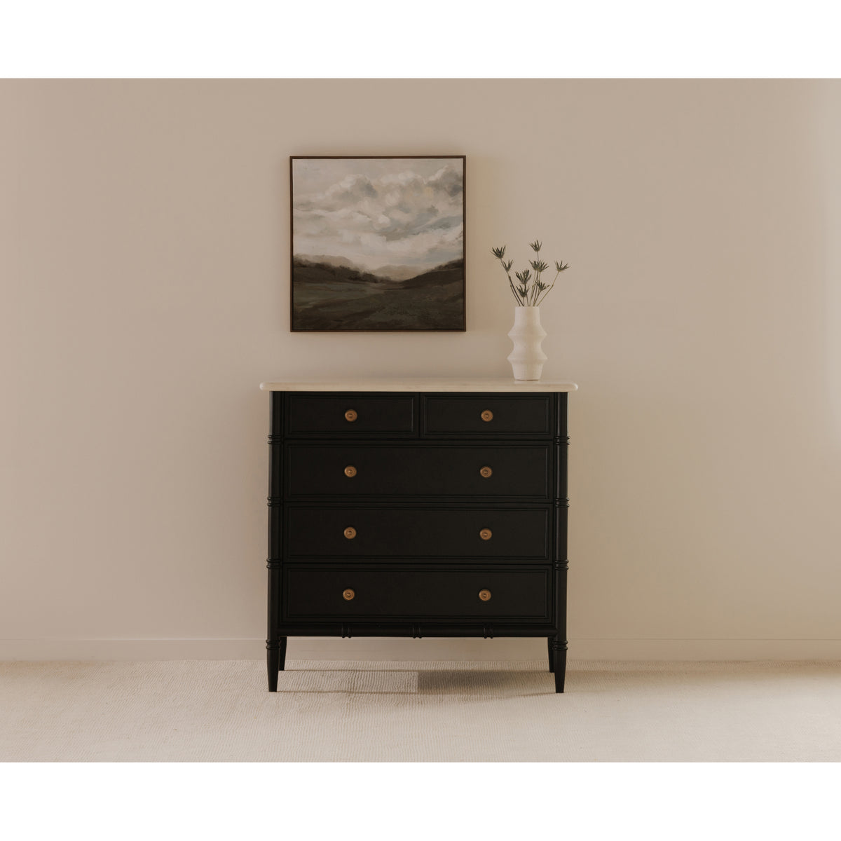Eleanor Chest – 40" Marble Top 5 Drawer Chest (13)