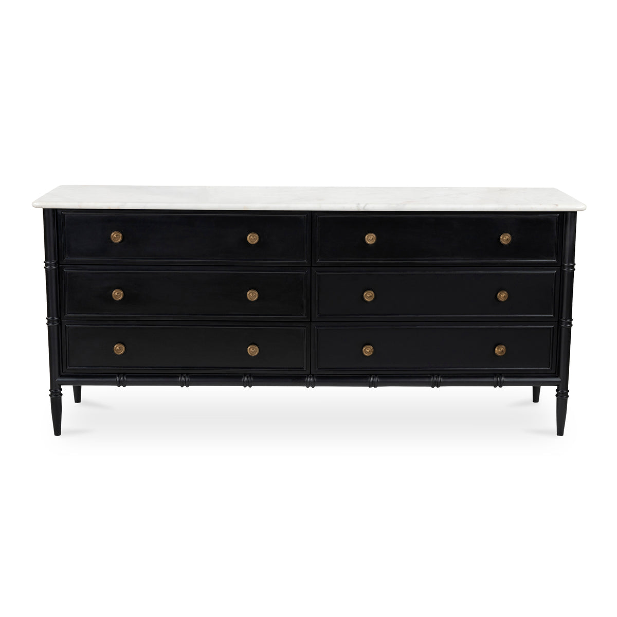 Eleanor Dresser – 75" Marble Top 6 Drawer Dresser (1)