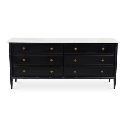 Eleanor Dresser – 75" Marble Top 6 Drawer Dresser (1)