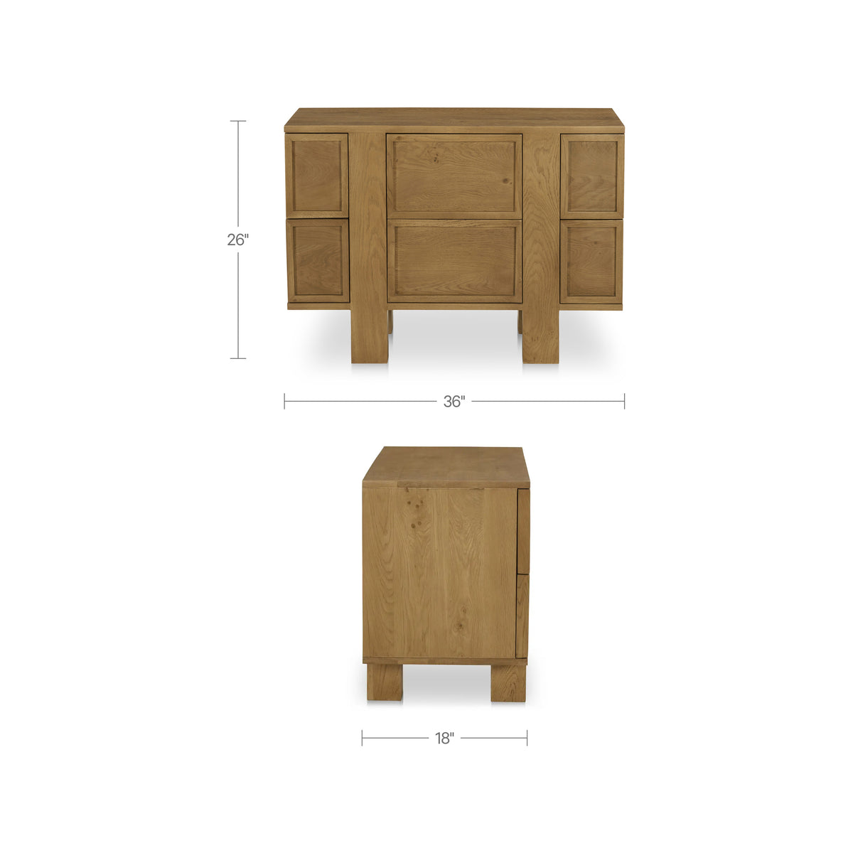 Henley Nightstand – 36" Solid Oak Nightstand (11)