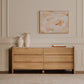Lane Dresser – 72" Oak and Marble 6-Drawer Dresser (10)