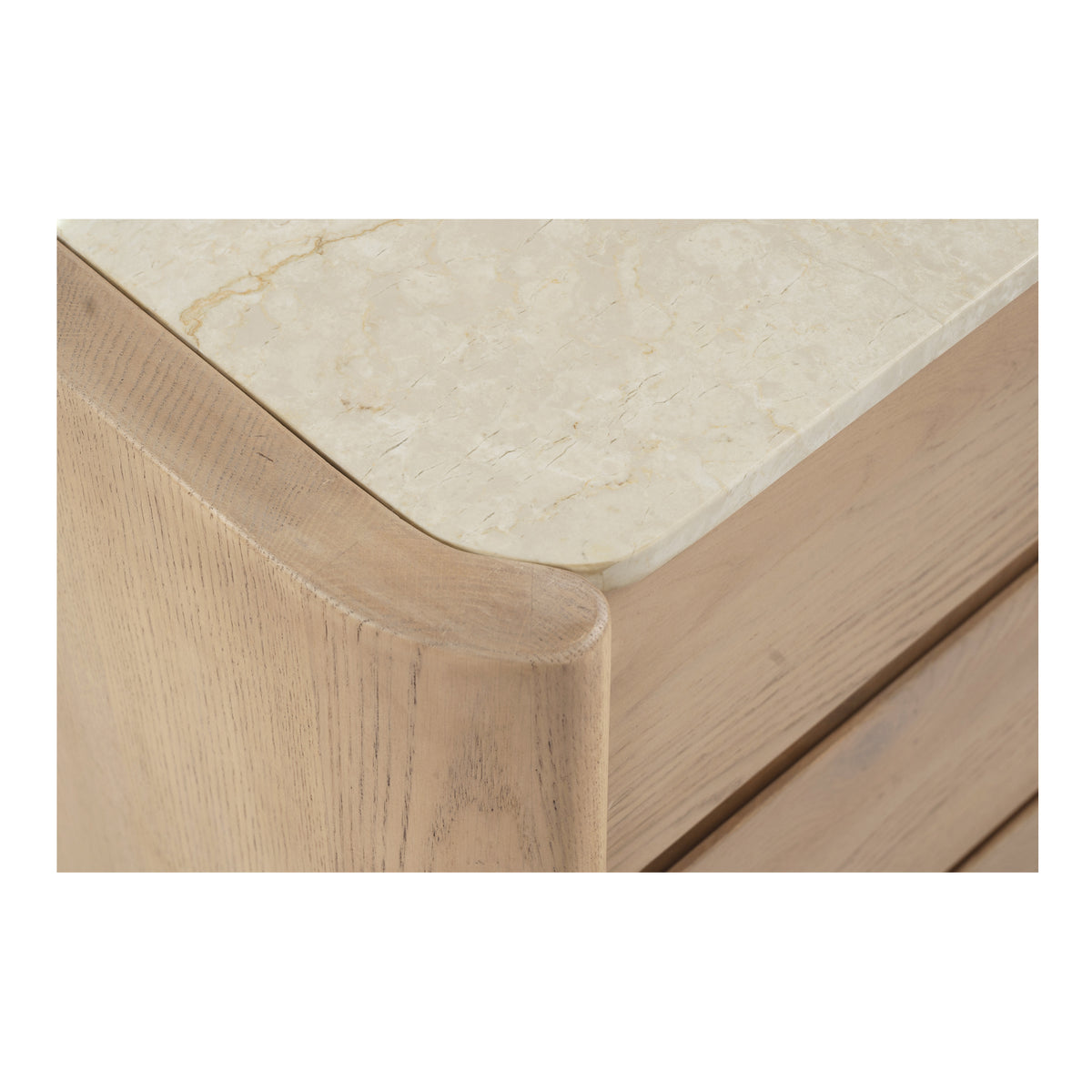 Lane Dresser – 72" Oak and Marble 6-Drawer Dresser (7)