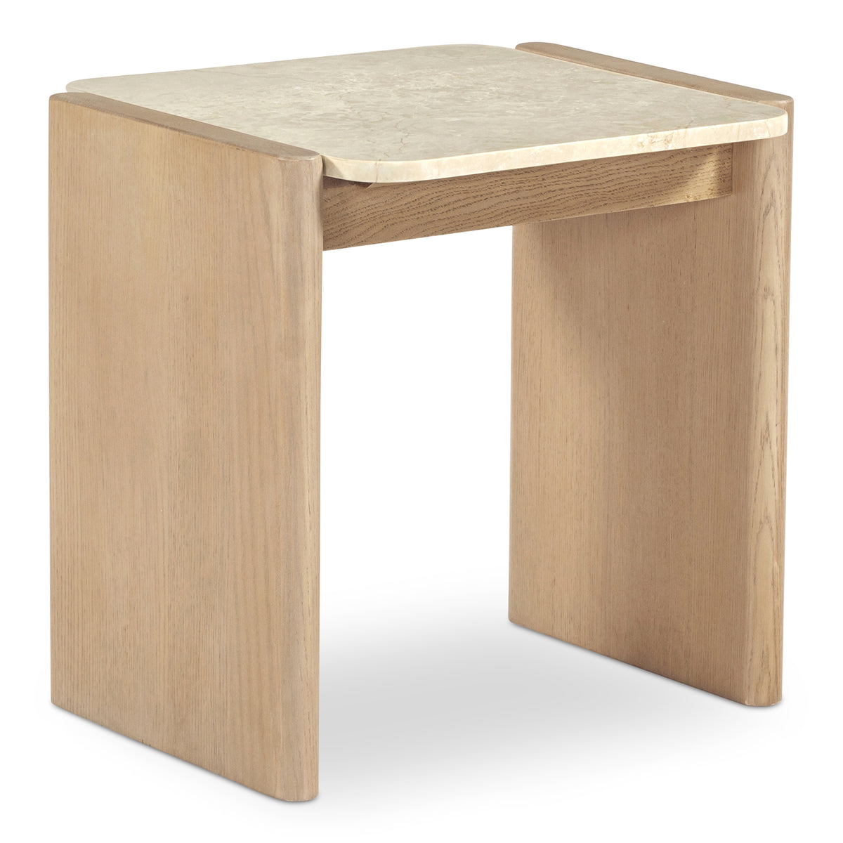 Lane Side Table – 20" Oak and Marble Side Table (2)