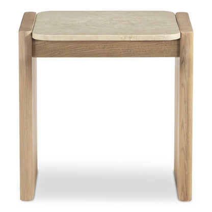 Lane Side Table – 20" Oak and Marble Side Table (1)