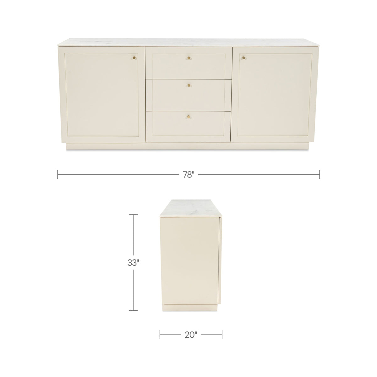 Nadine Sideboard – 78" Marble Top Sideboard (2 Colors) (10)