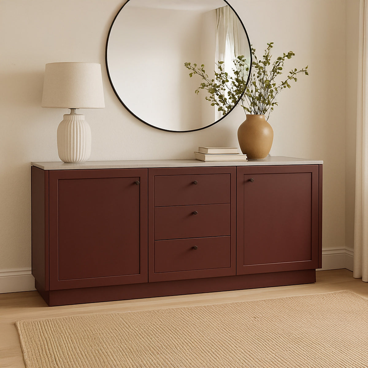 Nadine Sideboard – 78" Marble Top Sideboard (2 Colors) (20)