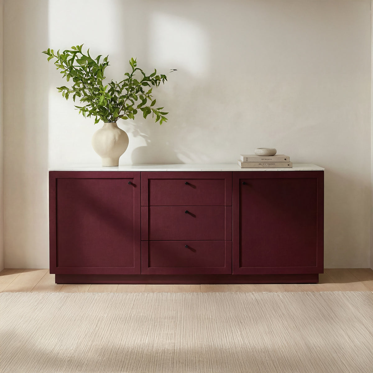Nadine Sideboard – 78" Marble Top Sideboard (2 Colors) (19)