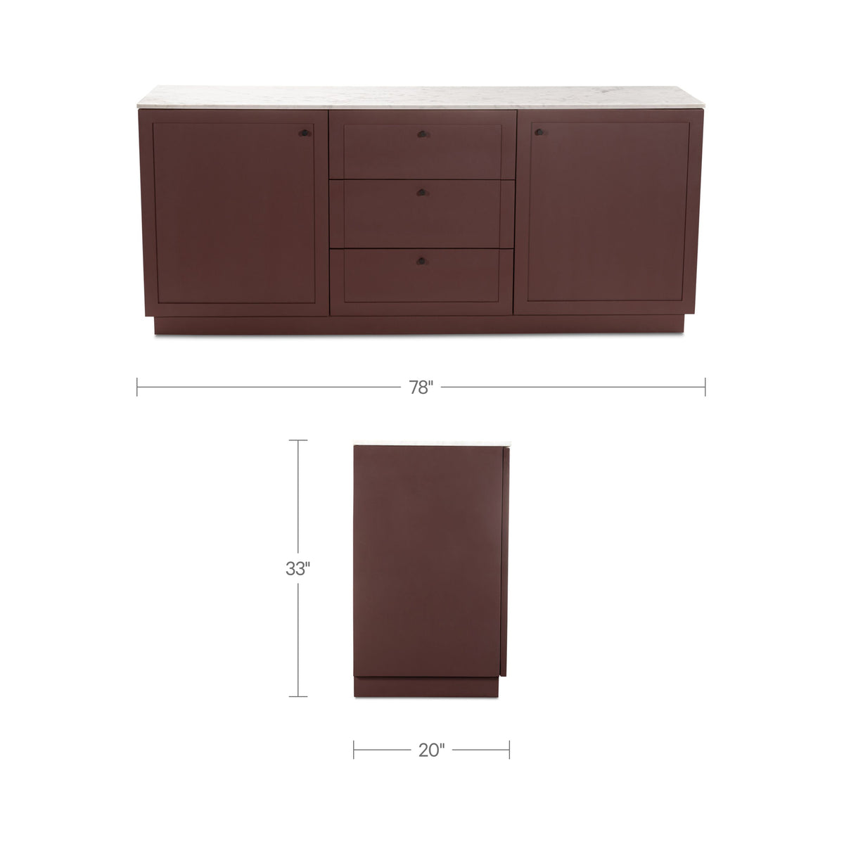 Nadine Sideboard – 78" Marble Top Sideboard (2 Colors) (21)