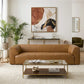 Rialto 105" Tan Top Grain Buffalo Leather Sofa | Modern Luxury 3-Seater
