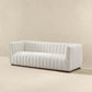 April Glam Channel Tufted Beige Boucle Sofa 86"