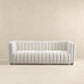 April Glam Channel Tufted Beige Boucle Sofa 86"