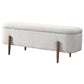 Sarna Lift-Top Ivory Boucle Storage Bench 48"