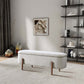Sarna Lift-Top Ivory Boucle Storage Bench 48"