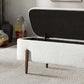 Sarna Lift-Top Ivory Boucle Storage Bench 48"