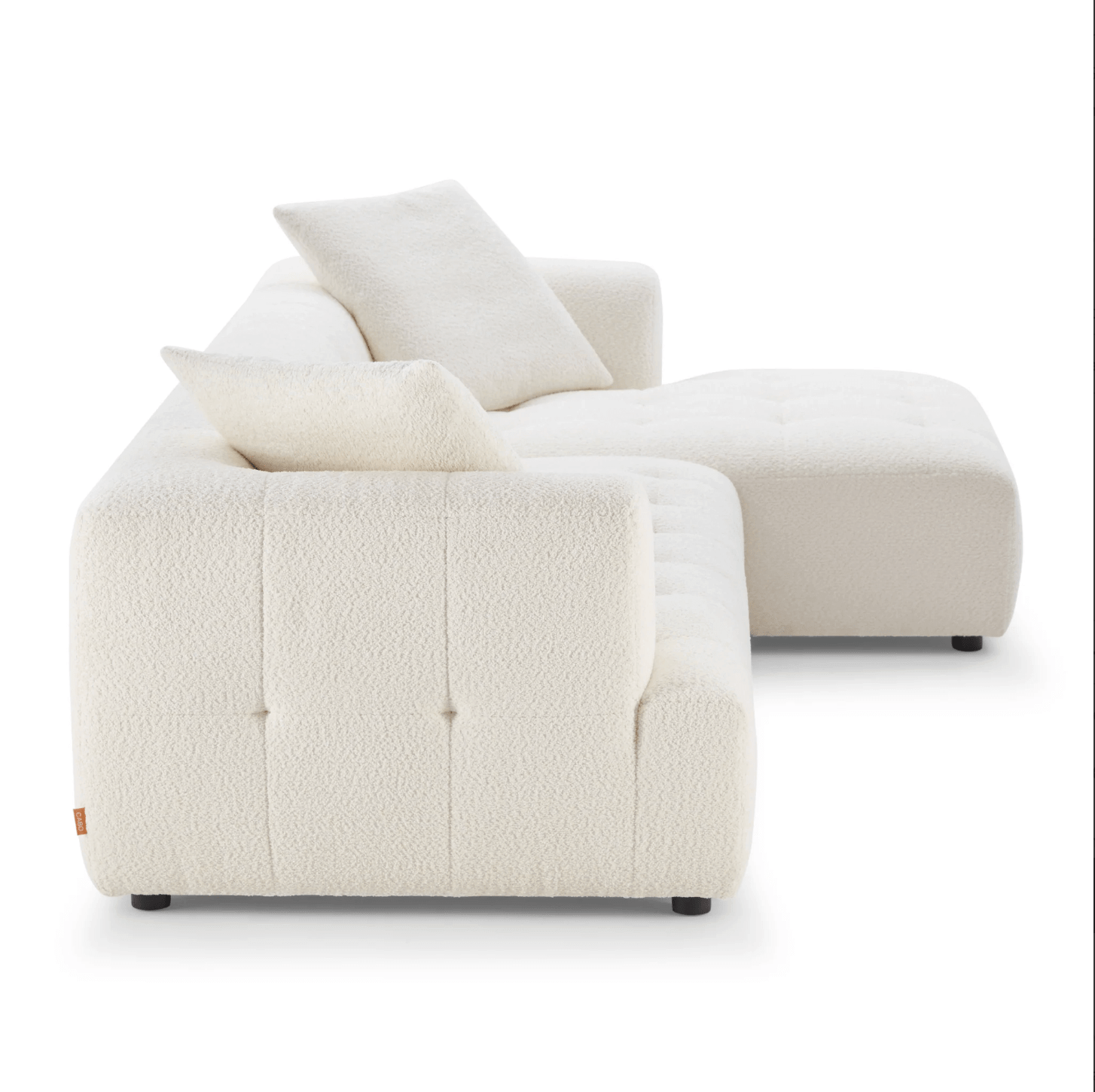 Kaynes Modern Tufted Boucle L-Shaped Sectional Chaise Sofa 120" - Revel Sofa 