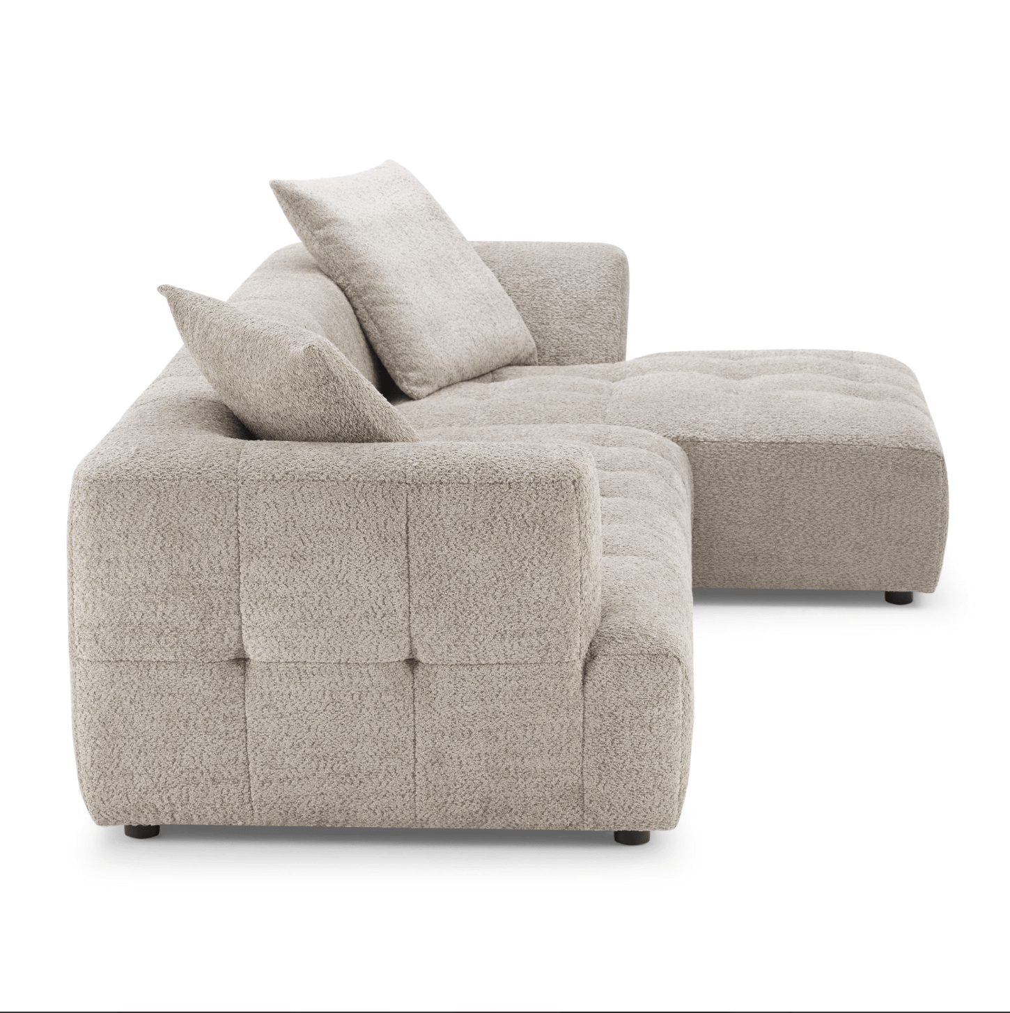 Kaynes Modern Tufted Boucle L-Shaped Sectional Chaise Sofa 120" - Revel Sofa 