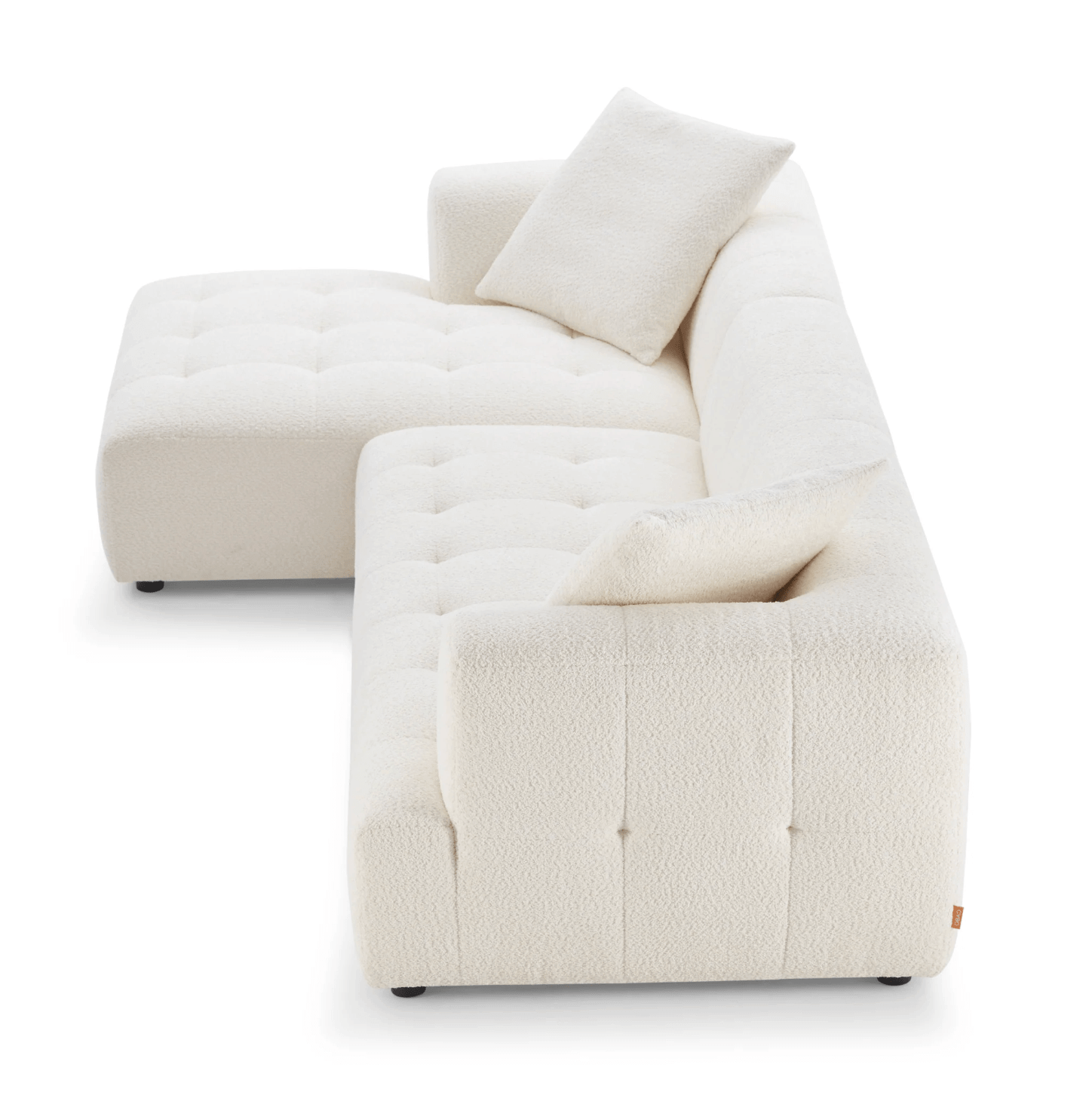 Kaynes Modern Tufted Boucle L-Shaped Sectional Chaise Sofa 120" - Revel Sofa 
