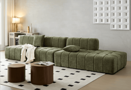 Modern Tufted Modular 3pc. Sectional Sofa 143” - Revel Sofa 