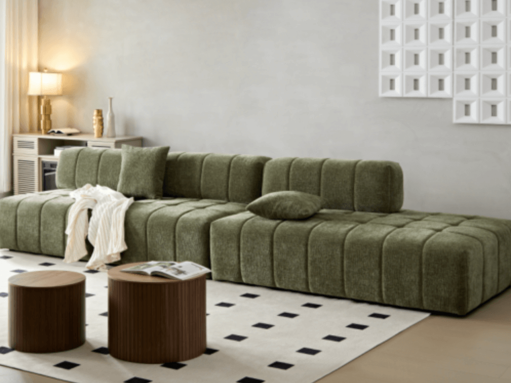 Modern Tufted Modular 3pc. Sectional Sofa 143” - Revel Sofa 