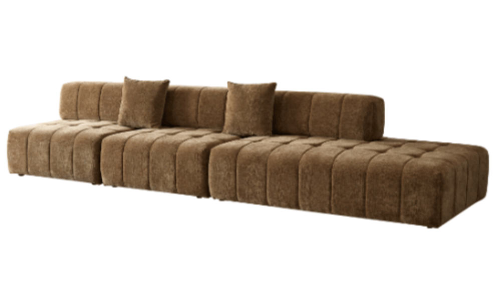 Modern Tufted Modular 3pc. Sectional Sofa 143” - Revel Sofa 