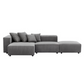 Soft Corduroy Sectional Modular Sofa 3 or 4 Piece Set, Gray or Beige - Revel Sofa 