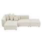 Soft Corduroy Sectional Modular Sofa 3 or 4 Piece Set, Gray or Beige - Revel Sofa 