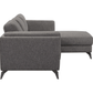 Beckett MCM Gray Fabric L Shaped Sectional Sofa w/ Right Facing Chaise 98" - Revel Sofa 