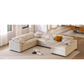 Modern Low Profile Modular U-Shaped Sectional Sofa with Ottoman in Gray or Beige 129" - Revel Sofa 