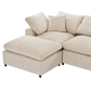 Modern Low Profile Modular U-Shaped Sectional Sofa with Ottoman in Gray or Beige 129" - Revel Sofa 