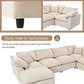 Modern Low Profile Modular U-Shaped Sectional Sofa with Ottoman in Gray or Beige 129" - Revel Sofa 