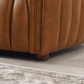 April Channel Tufted Sofa in Genuine Leather or Beige Boucle 86" - Revel Sofa 