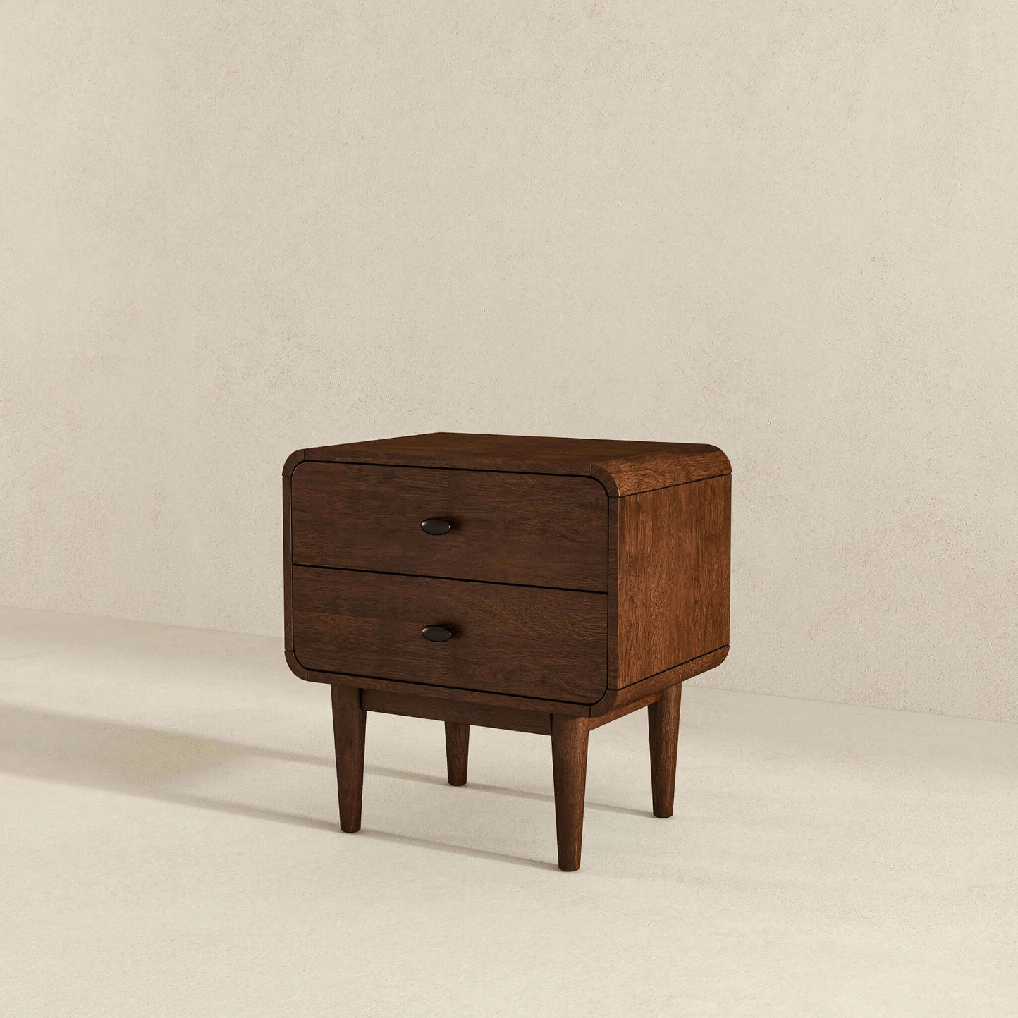 Alexa MCM Styled Wood Nightstand 2 Drawer - Revel Sofa 