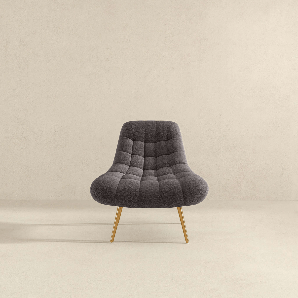 Aubrey Tufted Boucle Lounge Chair – Modern Armless Accent Chair (2 Colors) in a stylish setting.