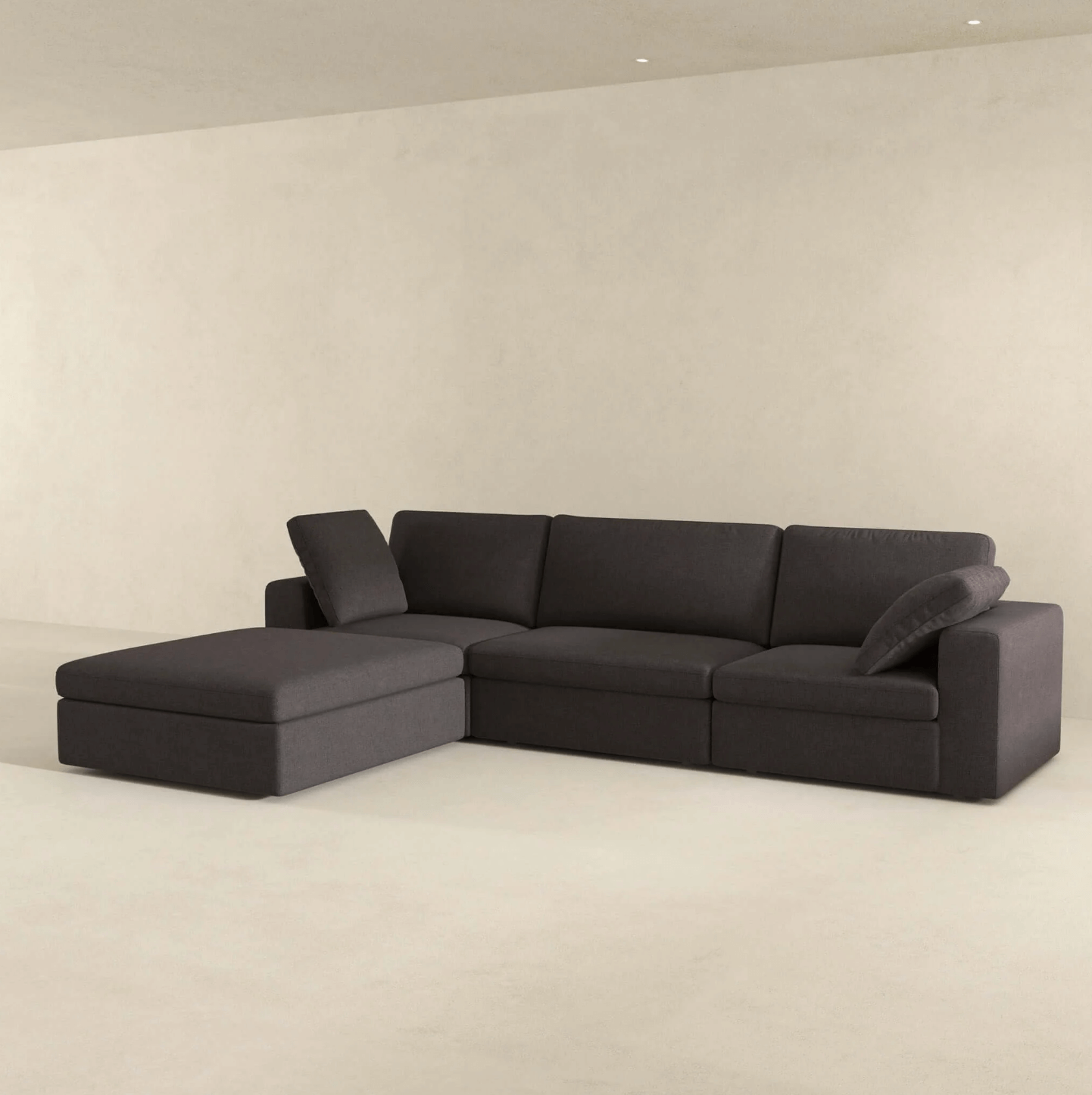 Cecilia Modular Sectional Sofa with Reversible Chaise, Dark Gray 121" - Revel Sofa 