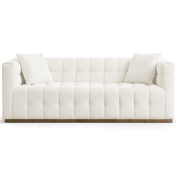 Eleanor MCM Tufted Beige Boucle Sofa 85 - Revel Sofa 