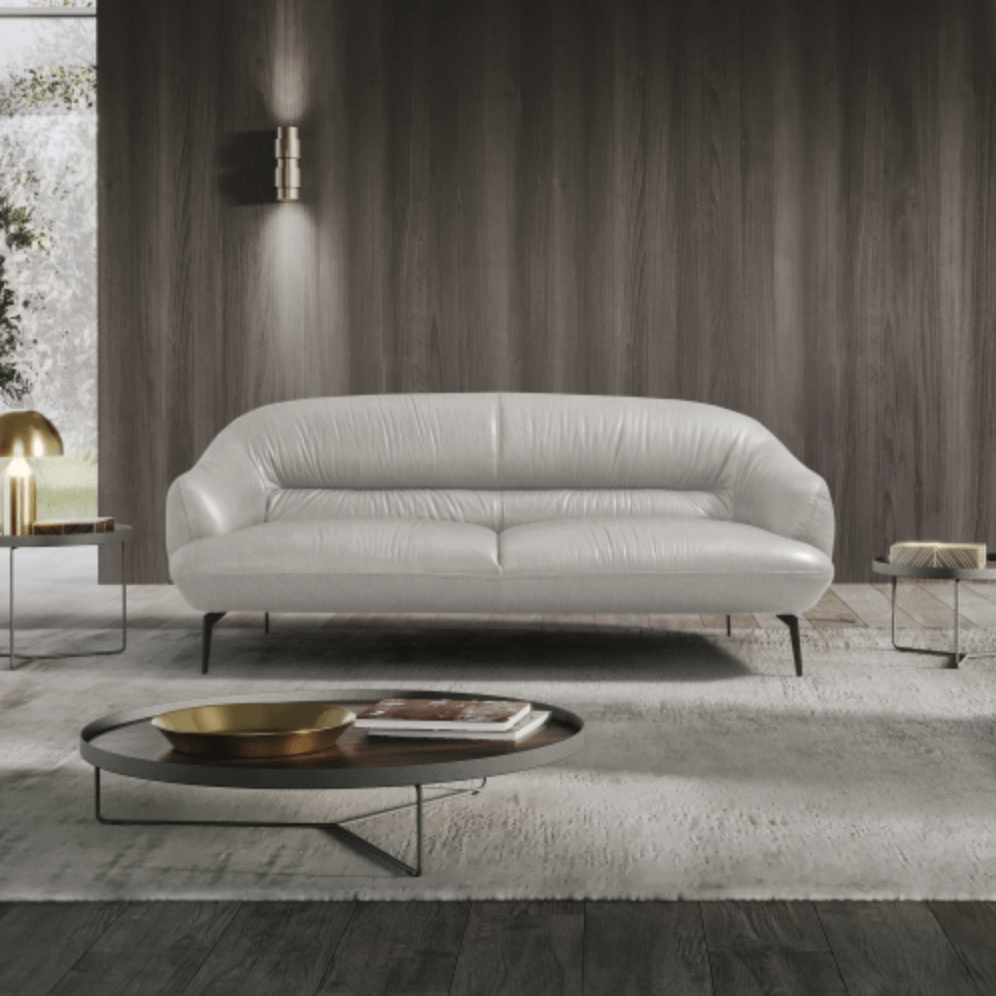 Leonia Contemporary Italian Leather Loveseat Sofa 66” - Revel Sofa 