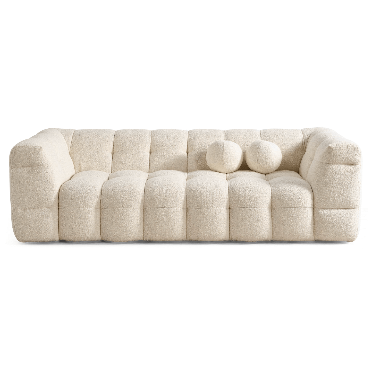 Alana Tufted Boucle Sofa Couch, Ivory 91" - Revel Sofa 