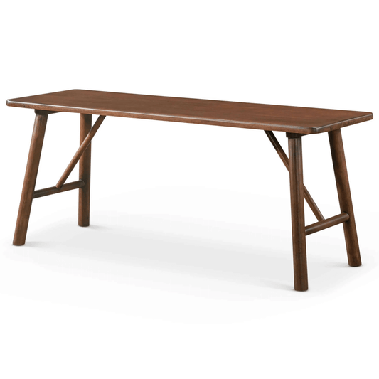 Molly MCM Styled Solid Wood Bench, Walnut 47" - Revel Sofa
