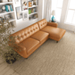 Allison MCM Style Genuine Leather Sectional Sofa with Chaise 113" - Revel Sofa 