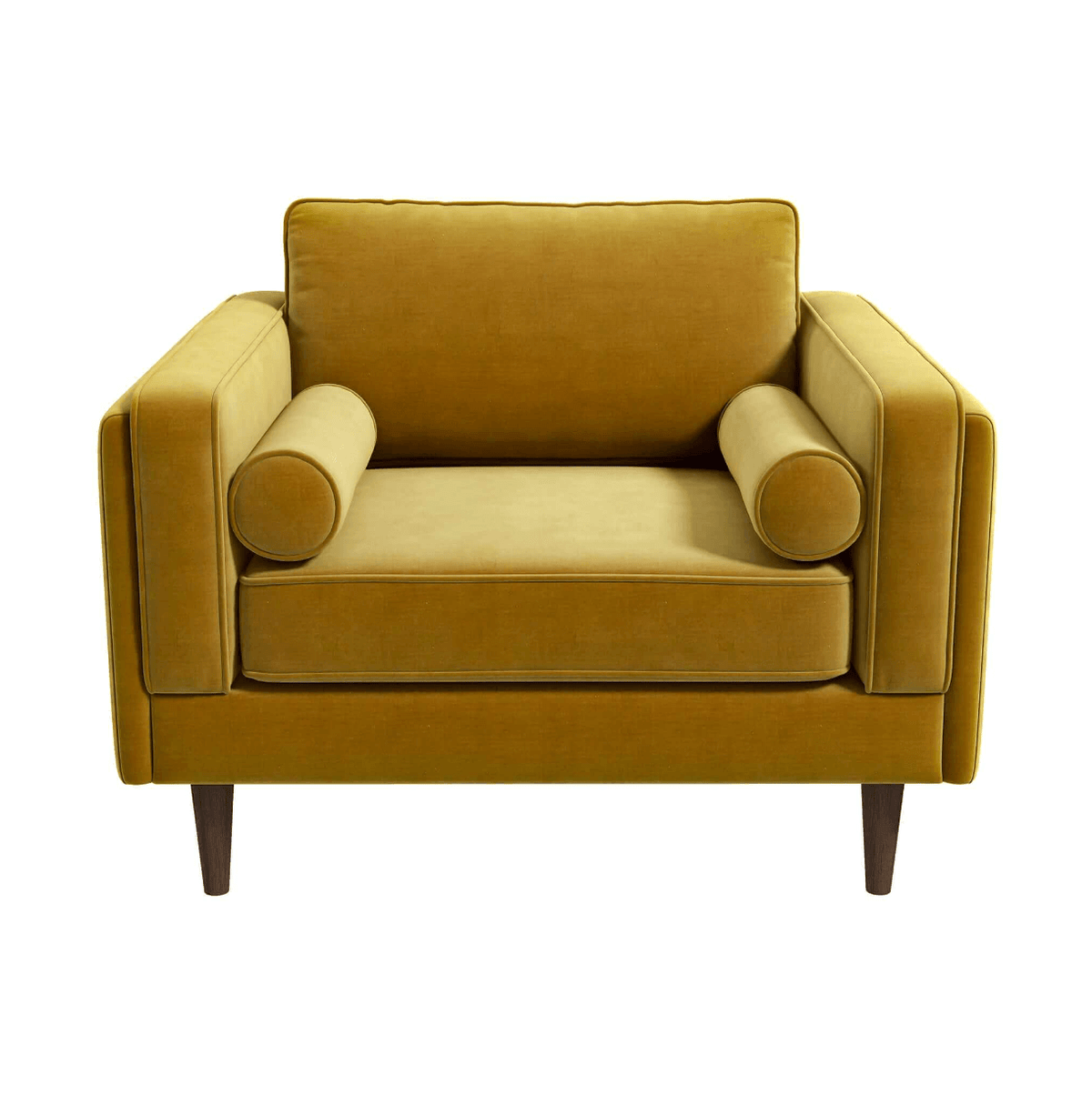 Amber MCM Velvet Accent Lounge Chair – Mid-Century Modern Upholstered Armchair (7 Colors, Plush Cushioning)