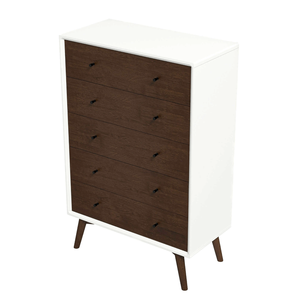 Caroline MCM Solid Wood Dresser Walnut Finish (47") - Revel Sofa 