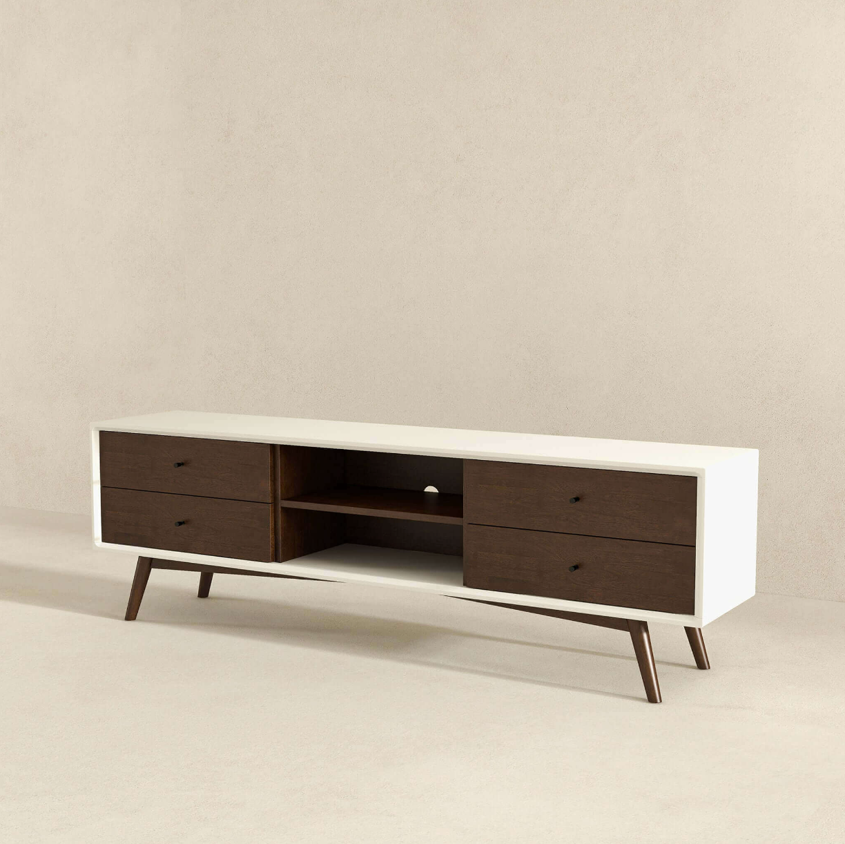 Caroline MCM Solid Wood TV Console Stand 71" - Revel Sofa 