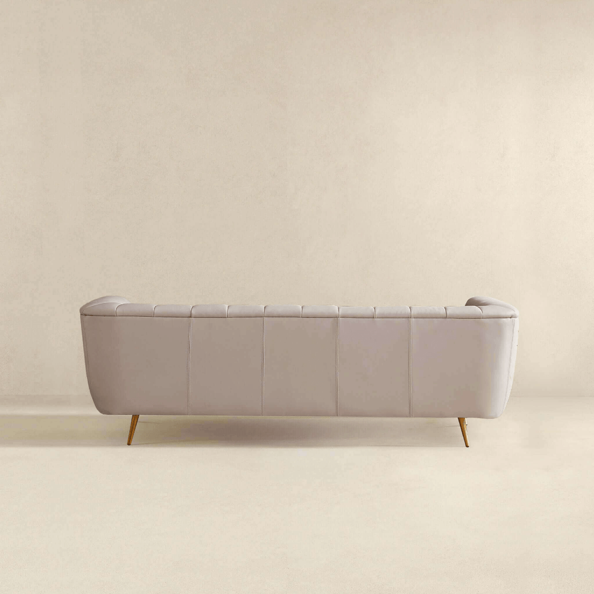 LaMattina MCM Genuine Leather Channel Tufted Sofa 86” - Revel Sofa 