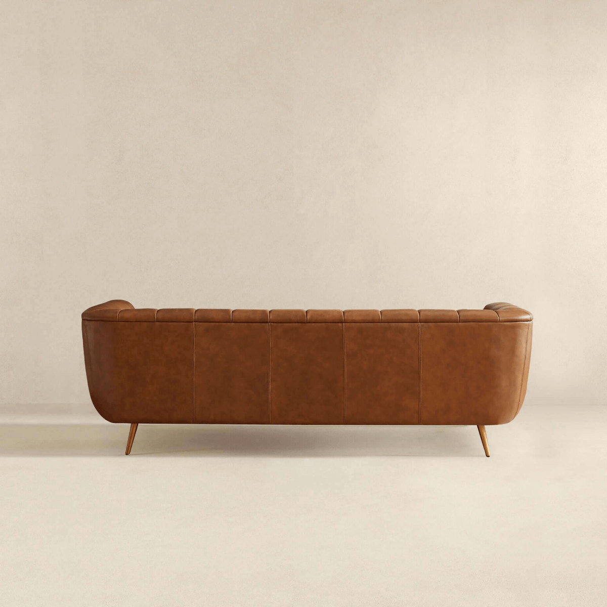LaMattina MCM Genuine Leather Channel Tufted Sofa 86” - Revel Sofa 